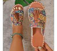 Sandali piatti da donna con decorazioni a nappine, ciabatte da spiaggia resistenti all'acqua, ciabatte antiscivolo alla moda e versatili da donna per uso esterno, outfit primaverili ed estivi CN36,CN3