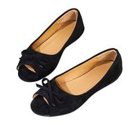 Sandali piatti da donna con fiocco, sandali senza lacci, tinta unita, sandali a punta aperta, stile retrò, scarpe estive per vacanze, scarpe leggere aperte sul retro, scarpe casual romane, scarpe da