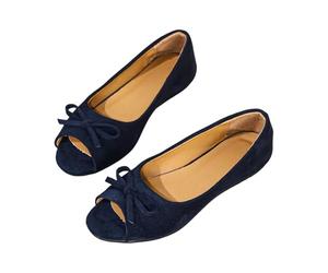 Sandali piatti da donna con fiocco, sandali senza lacci, tinta unita, sandali a punta aperta, stile retrò, scarpe estive per vacanze, scarpe leggere aperte sul retro, scarpe casual romane, scarpe da