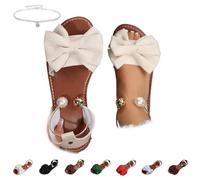 Sandali piatti da donna con perle con fiocco, sandali estivi 2026 appartamenti con cinturino sul retro eleganti scarpe da scivolo per le vacanze
