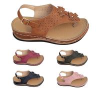 Sandali piatti da donna infradito separatore per dita dei piedi comode scarpe estive con piattaforma antica versatile sandali romani fibbia Peep Toe scarpe da spiaggia traspiranti antiscivolo leggeri