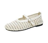 Sandali piatti da donna Mary Janes, sandali da balletto in rete, sandali alla moda con cinturino alla moda, scarpe leggere e traspiranti, scarpe estive da spiaggia, vestibilità larga, scarpe comode