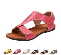 Sandali Piatti da Donna Open Toe Ortopedici Slingback Scarpe Estive Casual Comodo Sandalo da Spiaggia da Passeggio con Cinturino A T(Pink,37 EU)