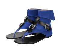 Sandali piatti da donna, sandali infradito alti alla caviglia, sandali alla moda con fibbia, scarpe da streetwear dalla vestibilità larga, scarpe estive da spiaggia antiscivolo, comode scarpe da