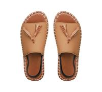 Sandali piatti da donna Sliders Mules Punta aperta Pantofole comode pantofole antiscivolo Sandalo da passeggio leggero elegante pantofola sandali in sughero suola morbida pantofole all'aperto, Giallo