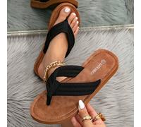 Sandali piatti estivi da donna di stile retrò, leggeri e traspiranti, con punta aperta, colori nero e marrone, adatti per l'Europa, il Giappone e la Corea del Sud, eleganti e comodi per il tempo liber