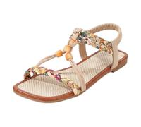 Sandali piatti per le donne sandali da passeggio bohémien sandali estivi da spiaggia sandali casual da vacanza sandalo punta quadrata scarpe romane larghe scarpe aperte punta aperta intrecciata scarpe