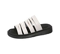 Sandali piatti romani con plateau per le donne retrò mulo sandalo piatto pantofole aperte punta incrociata strappy sandali sandali estivi da spiaggia scarpe grosse scarpe da passeggio Plateauschuhe