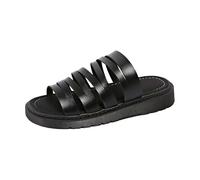 Sandali piatti romani con plateau per le donne retrò mulo sandalo piatto pantofole aperte punta incrociata strappy sandali sandali estivi da spiaggia scarpe grosse scarpe da passeggio Plateauschuhe