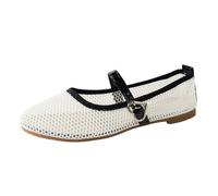 Sandali piatti traforati con design a incavo per stile casual confortevole, con suola morbida, perfetti per tutti i giorni. (White, 41)