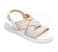 Sandali piatti trecce avec sposa réglable - Confort ed eleganza per l'été Un tocco di bellezza e bellezza con un tocco di brillantezza e bellezza con sandali e sandali. Contorni degli sposi nel settor