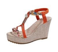 Sandali Più Caldi Per Le Donne, Sandali Donna Estive 2026 Piatti Sexy Per Donna Con Anello Di Dito Di Spiaggia Tendenza In Strass Estate Boheme Confortevole Buckle Primavera Un Dito Perlato Falt
