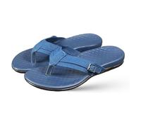 Sandali plantari per fascite Feet con supporto Arch - Best Orthotic Flip Flops for Flat Feet,Heel Pain- for Women Womens Infradito ortopedici con supporto ad arco per ridurre, Blu scuro, 36 EU