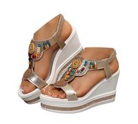 Sandali Plateau Ortopedici Donna con Perle Veneziane ADIPO-Certificati T.35-41 - Infradito Boho Chic per Spiaggia e Città, Plateau Antiscivolo,Calzature Estive in Spago di Cordoba e Plantare BioClou