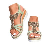 Sandali Plateau Ortopedici Donna con Perle Veneziane ADIPO-Certificati T.35-41 - Infradito Boho Chic per Spiaggia e Città, Plateau Antiscivolo,Calzature Estive in Spago di Cordoba e Plantare BioClou