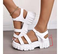 Sandali platform alla romana per donna, versione coreana con tacco a zeppa, punta tonda, casual e comodi, sandali da ufficio antiscivolo per l'estate CN36,CN37,CN38,CN39,CN40,CN41,CN42,CN43