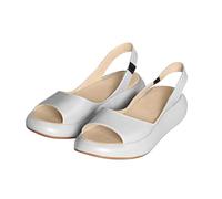 Sandali Punta Chiusa Donna Bassi Eleganti Sandali da donna autunnali con bocca di pesce da europei e americani con elastico tacco largo Scarpe Estive Zeppa (White 43)
