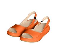 Sandali Punta Chiusa Donna Scarpe Platform Sandali da donna autunnali con bocca di pesce da europei e americani con elastico tacco largo Scarpe Tacchi Comode (Orange 43)