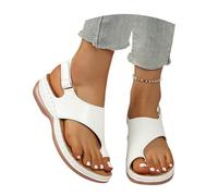 Sandali Retrò Con Separatore Delle Dita Sandals Ortopedici Da Donna Con Supporto for L'arco Plantare Flip-Flops Con Zeppa E Plateau Leggeri Infradito Casual 2026 Scarpe Da Spiaggia(White,40 EU)