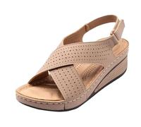 Sandali Roma Donna Ortopedici Plateau Piede Largo con Strappo | Design romano per look unico, suola morbida per comfort. Ideali per spiaggia e passeggiate.