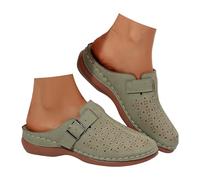 Sandali Romani Chiusi Ortopedici Donna ADIPO-Certificati T.35-41 - Mule Boho Chic con Plateau 2cm, Suola Antiscivolo UNI EN 20347:2023, Calzature Spiaggia/Città in Pelle Fiorentina con Supporto Arco
