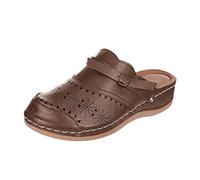 Sandali Romani Chiusi Ortopedici Donna ADIPO-Certificati T.35-41 - Mule Boho Chic con Plateau 2cm, Suola Antiscivolo UNI EN 20347:2023, Calzature Spiaggia/Città in Pelle Fiorentina con Supporto Arco