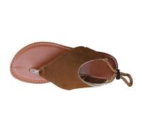 Sandali romani da donna bohémien, sandali piatti da spiaggia, scarpe eleganti e confortevoli, sandali estivi con dita dei piedi, sandali per il tempo libero, marrone, 43 EU