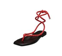 Sandali romani da donna, eleganti, leggeri, con cinturino intrecciato, comodi da infilare, per giornate calde, suola robusta per un buon contatto con il suolo, scarpe estive, scarpe da spiaggia