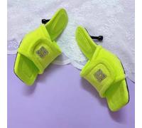 Sandali sabot ciabatte donna 6 cm giallo nero spugna pelle sintetica 94554