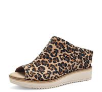 Sandali Sabot Donna Open Toe in Pelle Animalier Zeppa Media 7 cm TAMARIS