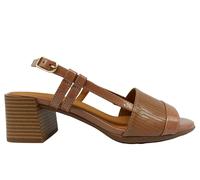Sandali scarpe da donna con tacco basso Geox D45RLA casual eleganti pelle taupe