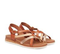 Sandali Skechers Donna con Memory Foam Colore Marrone Chiusura a Strappo Casual