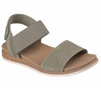 Sandali Skechers Donna con Memory Foam Colore Verde Chiusura a Strappo Casual