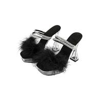 Sandali Slide da Donna - Infradito Casual Open Toe per Passeggiate in Spiaggia, Viaggi e comode Scarpe per Gli invitati al Matrimonio,Nero,42 EU