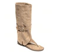 Sandali Spartiates Hautes in Suédine avec Boucle Dorée - Stile Bohème Chic L'audace d'une botte, la légèreté d'une sandaleStile affermativo con cette pièce ibrido codice unico di chaussure.La pasticce