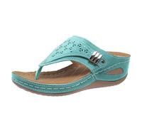 Sandali sportivi in rete traspirante con suola antiscivolo 2024 nuove infradito spesse da donna pantofole con tacco a zeppa pantofole da donna accappatoio e pantofole set, Verde, 39.5 EU