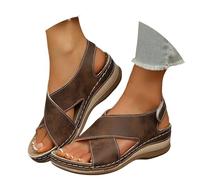 Sandali Sportivi Ortopedici Da Donna Piattaforma Estate Sandalo Ortopedico Comodo Scarpe Sportive Moda Spiaggia Sandali Piatti Flessibili Festa Infradito Escursionismo Camminare Trekking 2025, caffè