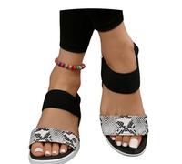 Sandali Sportivi Vintage con Motivo A Serpente Sandali Ortopedici da Donna Sandali Estivi Traspiranti in Maglia A Rete 2025 Nuovi Sandali da Passeggio con Punta Aperta for Esterni(Black,39 EU)