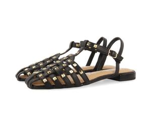 Sandali Stile CANGREJERAS in Pelle Nera con Borchie per Donna Canby