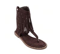 Sandali stile Montantes Bottes en Daim con Boucle Métallique - Le Compromis Mode Idéal L'eleganza bohème au bout des piedsAdotta un look unico e unico con piatti sabbiosi e ispirazione.La suédine douc
