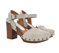 Sandali svedesi in camoscio color ghiaccio tacco 9 cm - MY133 CAM GHIACCIO