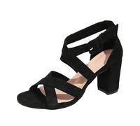 Sandali Tacchi Alti Punta A Punta A Punta Aperto 2026 Donne Moda Eleganti Spose Crociate Tacchi Spessi Comodi, Le Noir, 38 EU