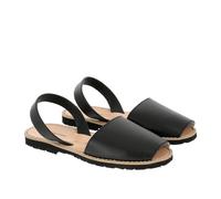 Sandali tacco basso in pelle Avarca Nero 37