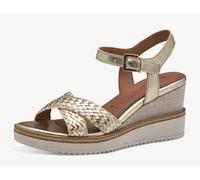 Sandali Tamaris 1-28351-44 pelle intrecciata oro zeppa 7 cm SCONTO