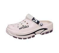 Sandali Traspiranti da Esterno - Ciabatte Casual da Spiaggia e Giardino con Punta Aperta e Design Semi-Chiuso per Comfort e utilizzo Durante Tutta la Giornata. (Khaki, 40)