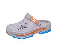 Sandali Traspiranti da Esterno - Ciabatte Casual da Spiaggia e Giardino con Punta Aperta e Design Semi-Chiuso per Comfort e utilizzo Durante Tutta la Giornata. (Grey, 45)