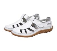 Sandali Trekking Donna Offerta Bassi, Cuoio Scarpe Comode Camminata Ortopediche Sandalo Donna con Chiuse Davanti Pantofole Sandali Punta Aperta Con Cinghia regolabile Antiscivolo Scarpe Spiaggia