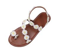 Sandali Trekking Donna,Sandalo Bianco Donna,Piatti Floreali Casual Multicolore Indossare Tutti Giorni,Tacchi Decorazioni A Fiore Strass Apertura Facile Cerimonia