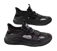 Sandali trekking uomo punta chiusa, scarpe acquatiche rete traspirante con lacci, sneakers outdoor suola spessa antiscivolo per spiaggia trekking guado quotidiano