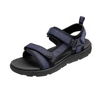 Sandali Uomo Estivi Comodi Sportivi Casa Mare Spiaggia Sandali Punta Aperta Comode Sandali Trekking in Vera Pelle Imbottita a Strappo Regolabile Sandali Piatti Leggere Casuale Sandali Antiscivolo